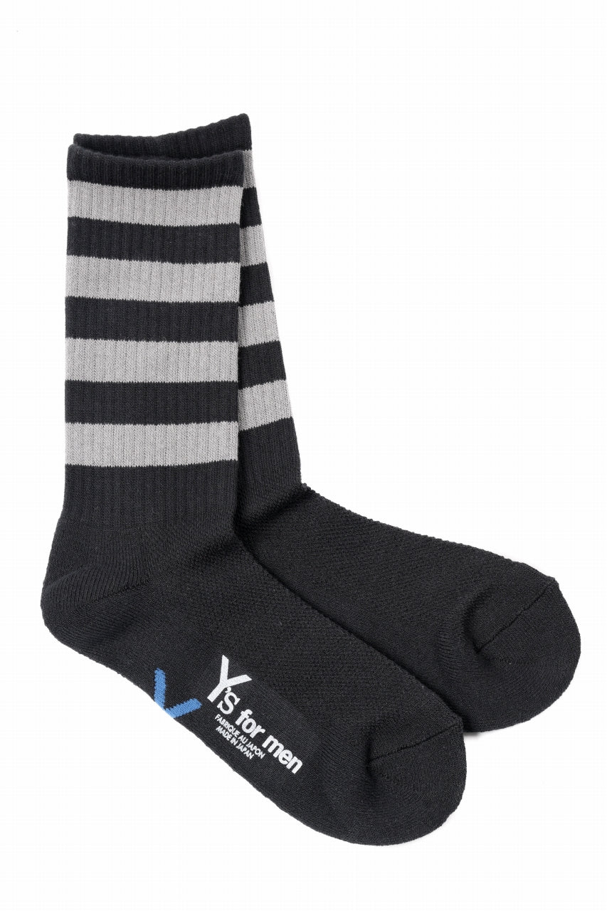 Y's for men PILE BORDER SOCKS (GREY)