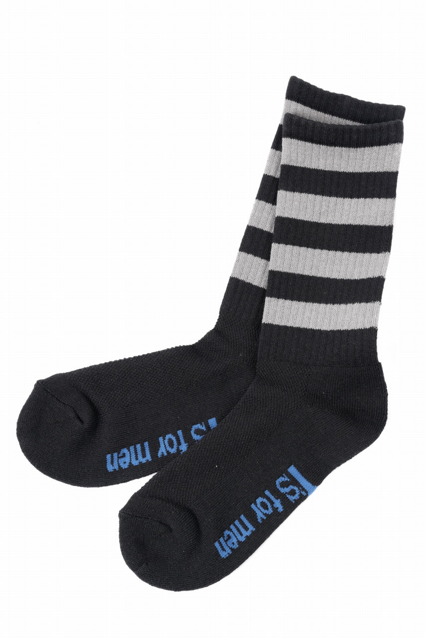 Y's for men PILE BORDER SOCKS (GREY)