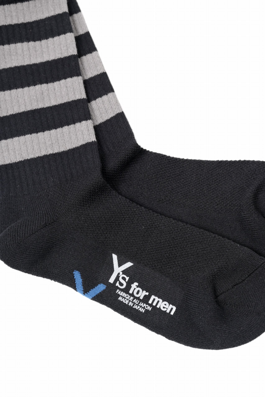 Y's for men PILE BORDER SOCKS (GREY)