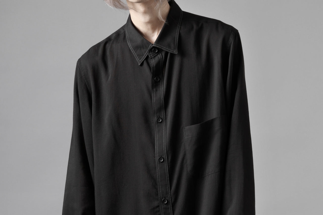 Y's for men DOUBLE STITCH SHIRT / CELLULOSE LAWN (BLACK)の商品 