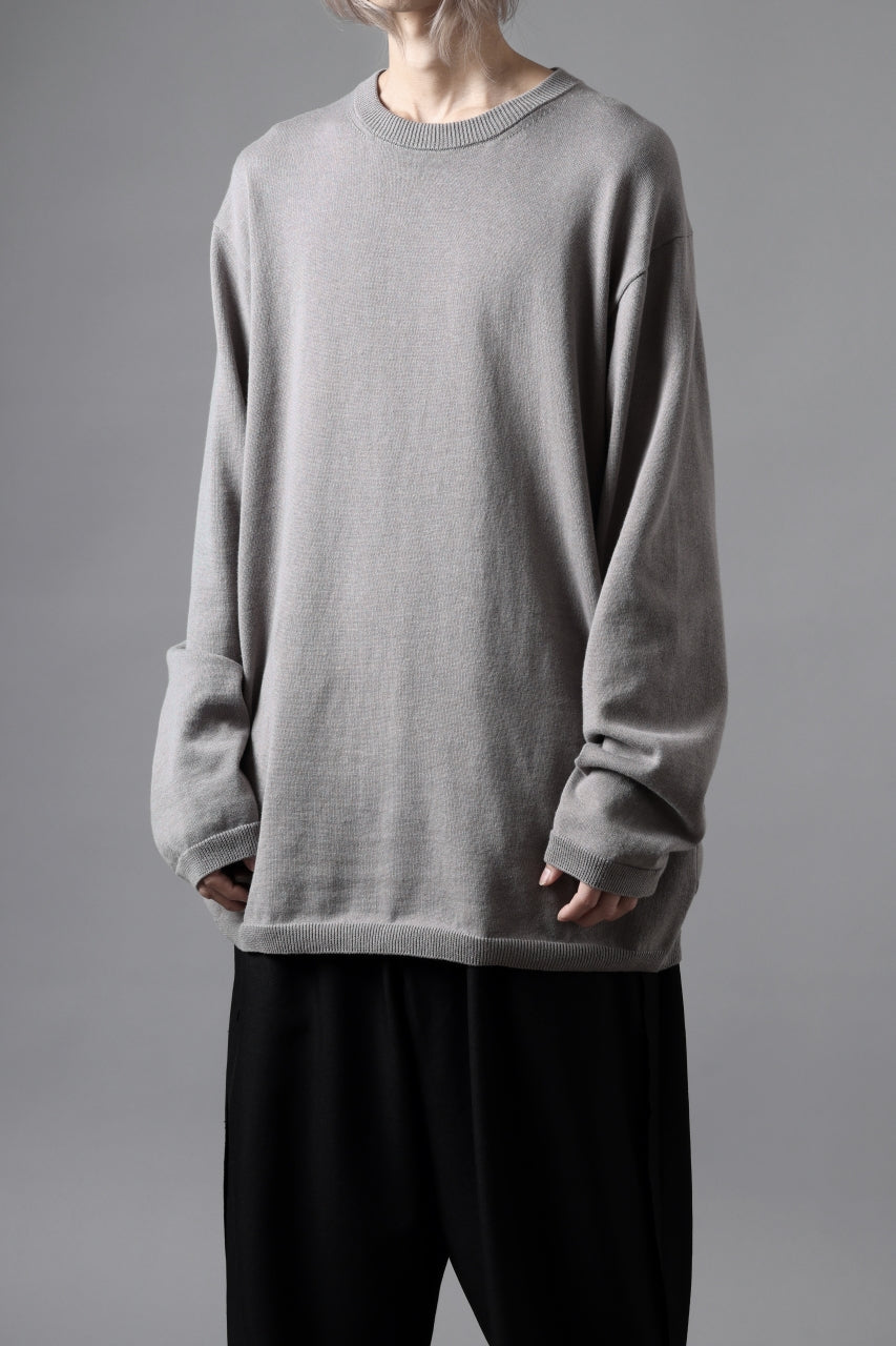 Y's for men SUMMER KNIT PULLOVER / 12G PLAIN STITCH (CHARCOAL)