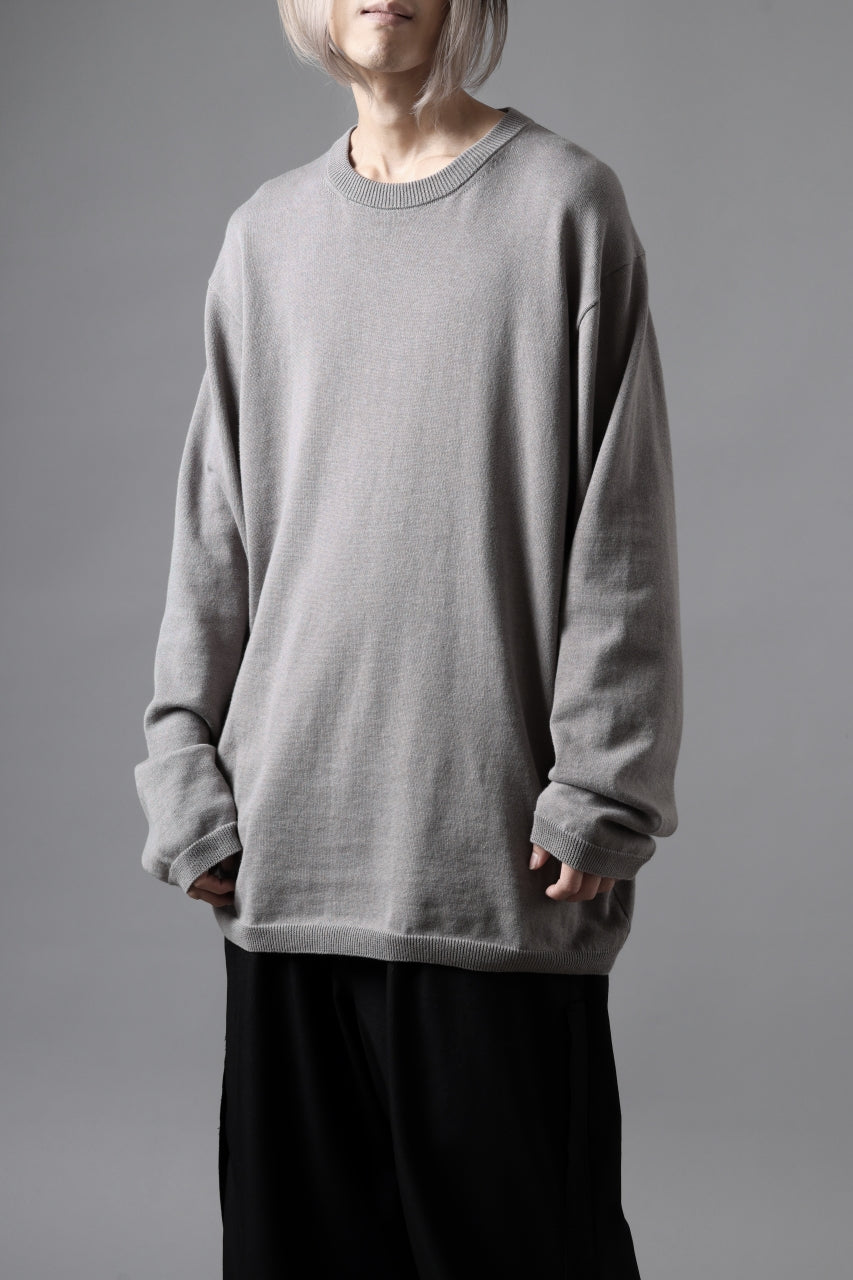 Y's for men SUMMER KNIT PULLOVER / 12G PLAIN STITCH (CHARCOAL)