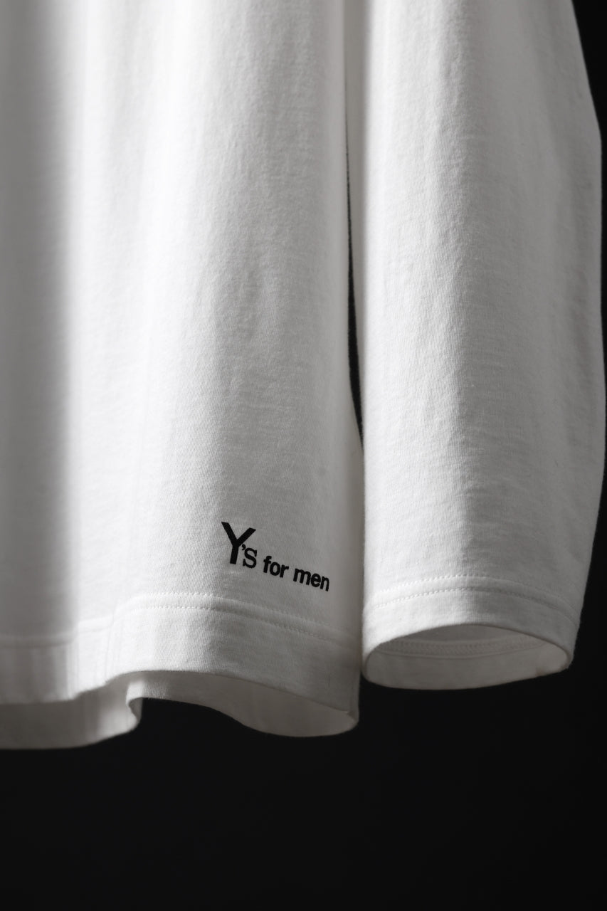 Y's for men LOGO PRINT LONG SLEEVE T-SHIRTS / 30/1 COMA COTTON (OFF WHITE)