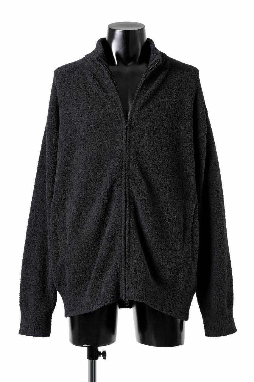 Load image into Gallery viewer, MASTERMIND WORLD LOUNGE FULL-ZIP TRACK JACKET / SOFTY BOA FLEECE (BLACK x CHARCOAL)