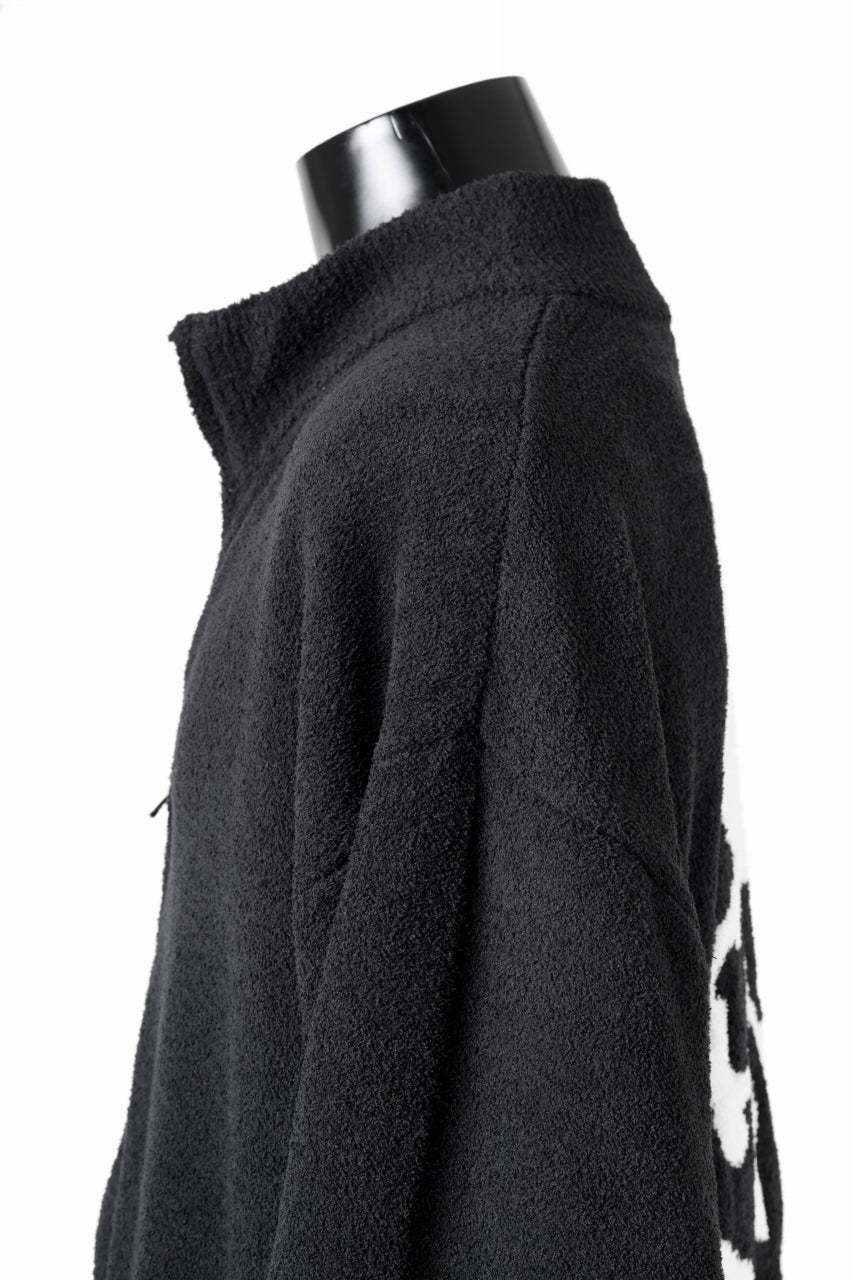 MASTERMIND WORLD LOUNGE FULL-ZIP TRACK JACKET / SOFTY BOA FLEECE (BLACK x WHITE)