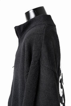 画像をギャラリービューアに読み込む, MASTERMIND WORLD LOUNGE FULL-ZIP TRACK JACKET / SOFTY BOA FLEECE (BLACK x WHITE)