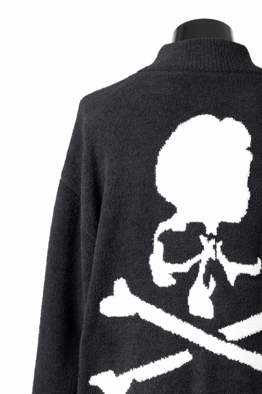 MASTERMIND WORLD LOUNGE FULL-ZIP TRACK JACKET / SOFTY BOA FLEECE (BLACK x WHITE)