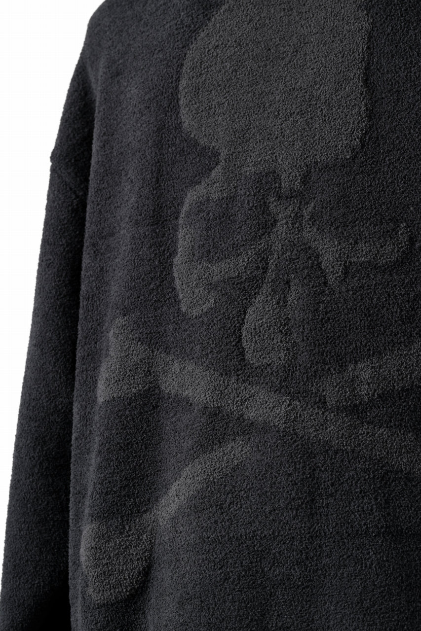 画像をギャラリービューアに読み込む, MASTERMIND WORLD LOUNGE CARDIGAN / SOFTY BOA FLEECE (BLACK x CHARCOAL)