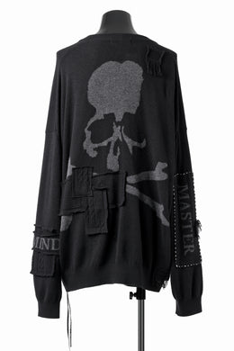 MASTERMIND WORLD PATCHWORK CARDIGAN / CASHMERE KNIT (BLACK)