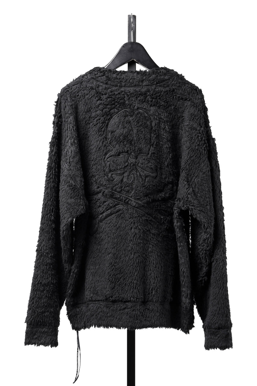 Load image into Gallery viewer, MASTERMIND WORLD SHAGGY CARDIGAN (BLACK)