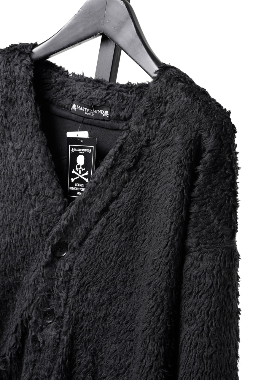 Load image into Gallery viewer, MASTERMIND WORLD SHAGGY CARDIGAN (BLACK)