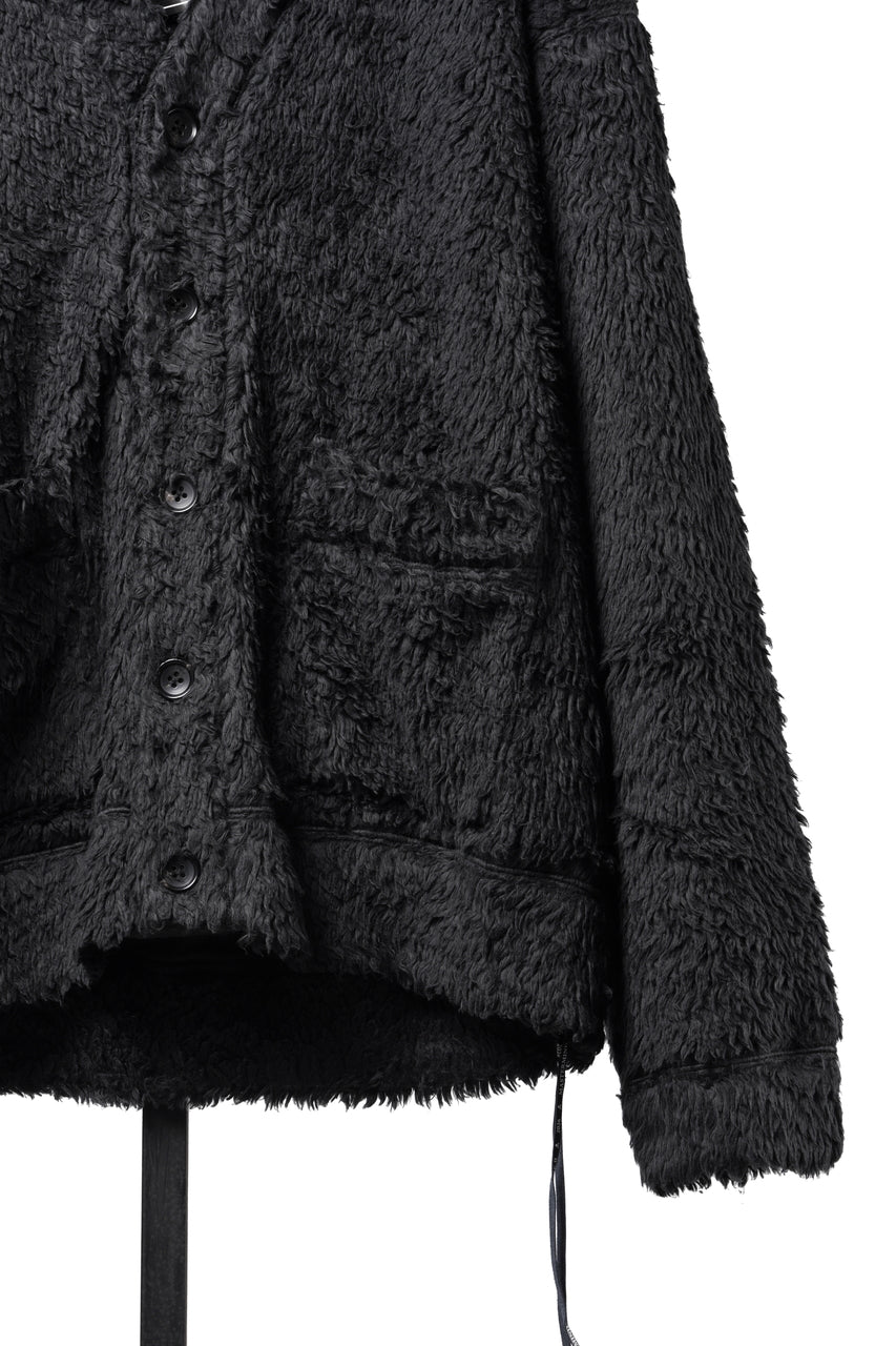 Load image into Gallery viewer, MASTERMIND WORLD SHAGGY CARDIGAN (BLACK)