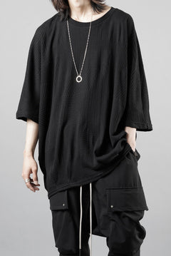 画像をギャラリービューアに読み込む, A.F ARTEFACT DEFORMED STRIPE PATTERN DOLMAN TEE (BLACK)