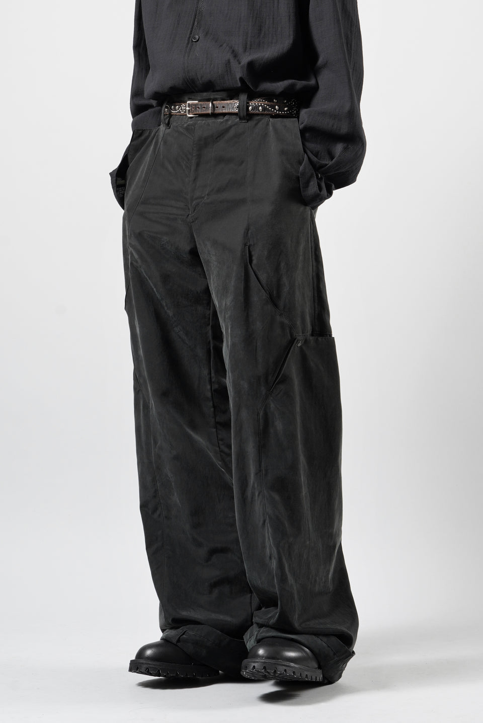 画像をギャラリービューアに読み込む, OPPOSE DUALITY 8POCKET PANEL CXC WIDE TROUSERS (BLACK)