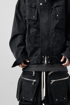 画像をギャラリービューアに読み込む, A.F ARTEFACT MILITARY HOODIE BLOUSON / WILD VEGAN LEATHER (BLACK)