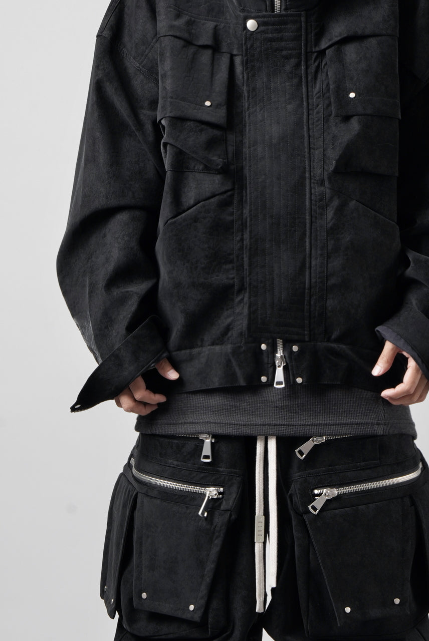 画像をギャラリービューアに読み込む, A.F ARTEFACT MILITARY HOODIE BLOUSON / WILD VEGAN LEATHER (BLACK)