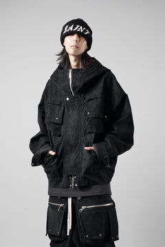 画像をギャラリービューアに読み込む, A.F ARTEFACT MILITARY HOODIE BLOUSON / WILD VEGAN LEATHER (BLACK)