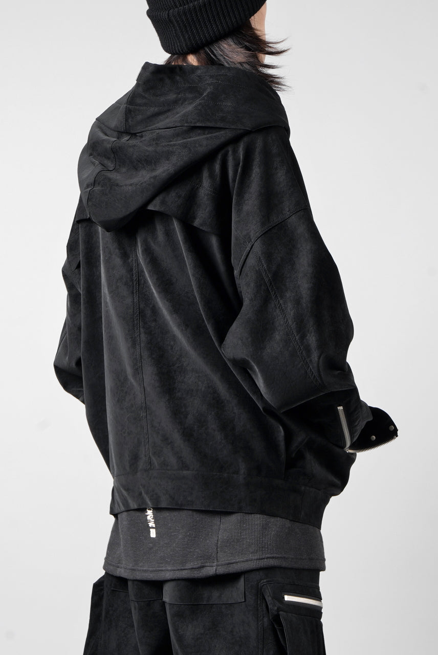 画像をギャラリービューアに読み込む, A.F ARTEFACT MILITARY HOODIE BLOUSON / WILD VEGAN LEATHER (BLACK)