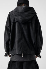 画像をギャラリービューアに読み込む, A.F ARTEFACT MILITARY HOODIE BLOUSON / WILD VEGAN LEATHER (BLACK)