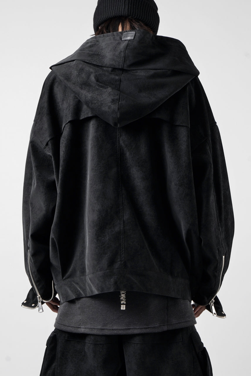 画像をギャラリービューアに読み込む, A.F ARTEFACT MILITARY HOODIE BLOUSON / WILD VEGAN LEATHER (BLACK)