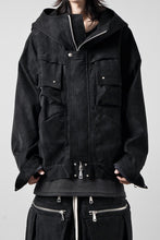 画像をギャラリービューアに読み込む, A.F ARTEFACT MILITARY HOODIE BLOUSON / WILD VEGAN LEATHER (BLACK)