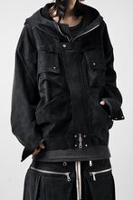 画像をギャラリービューアに読み込む, A.F ARTEFACT MILITARY HOODIE BLOUSON / WILD VEGAN LEATHER (BLACK)