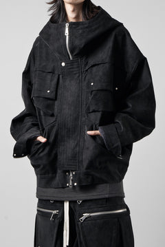 画像をギャラリービューアに読み込む, A.F ARTEFACT MILITARY HOODIE BLOUSON / WILD VEGAN LEATHER (BLACK)