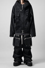 画像をギャラリービューアに読み込む, A.F ARTEFACT MILITARY HOODIE BLOUSON / WILD VEGAN LEATHER (BLACK)