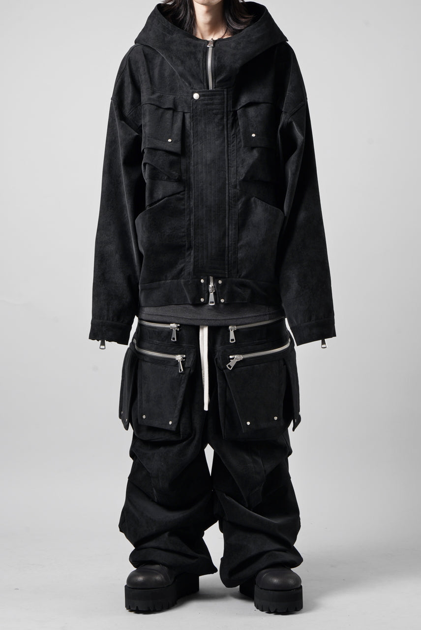 画像をギャラリービューアに読み込む, A.F ARTEFACT MILITARY HOODIE BLOUSON / WILD VEGAN LEATHER (BLACK)