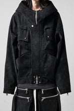 画像をギャラリービューアに読み込む, A.F ARTEFACT MILITARY HOODIE BLOUSON / WILD VEGAN LEATHER (BLACK)