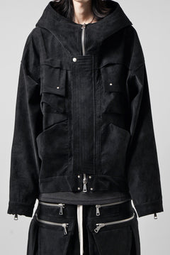 画像をギャラリービューアに読み込む, A.F ARTEFACT MILITARY HOODIE BLOUSON / WILD VEGAN LEATHER (BLACK)