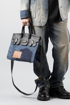 画像をギャラリービューアに読み込む, ierib exclusive 2Way Bark Bag 30 / Vintage Denim + Horse Leather (INDIGO x BLACK #B)