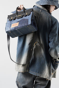 画像をギャラリービューアに読み込む, ierib exclusive 2Way Bark Bag 30 / Vintage Denim + Horse Leather (INDIGO x BLACK #B)