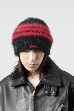 画像をギャラリービューアに読み込む, Y-3 Yohji Yamamoto STRIPES BEANIE (BLACK x SCARLET)