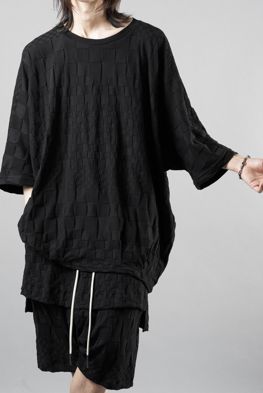 画像をギャラリービューアに読み込む, A.F ARTEFACT GRADIENT PLAID PATTERN DOLMAN TEE (BLACK)