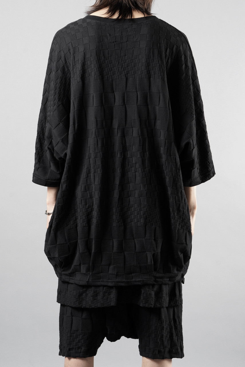 画像をギャラリービューアに読み込む, A.F ARTEFACT GRADIENT PLAID PATTERN DOLMAN TEE (BLACK)