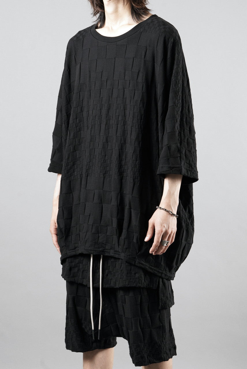 画像をギャラリービューアに読み込む, A.F ARTEFACT GRADIENT PLAID PATTERN DOLMAN TEE (BLACK)