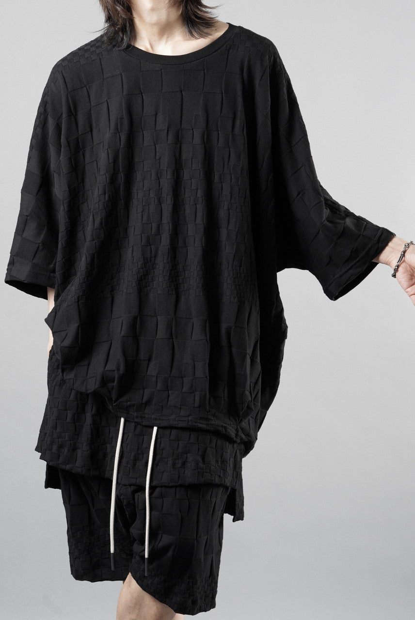 画像をギャラリービューアに読み込む, A.F ARTEFACT GRADIENT PLAID PATTERN DOLMAN TEE (BLACK)
