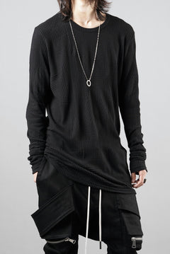画像をギャラリービューアに読み込む, A.F ARTEFACT DEFORMED STRIPE PATTERN LONG SLEEVE TOPS (BLACK)