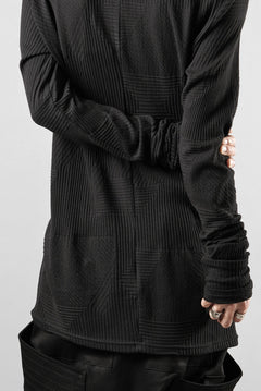 画像をギャラリービューアに読み込む, A.F ARTEFACT DEFORMED STRIPE PATTERN LONG SLEEVE TOPS (BLACK)