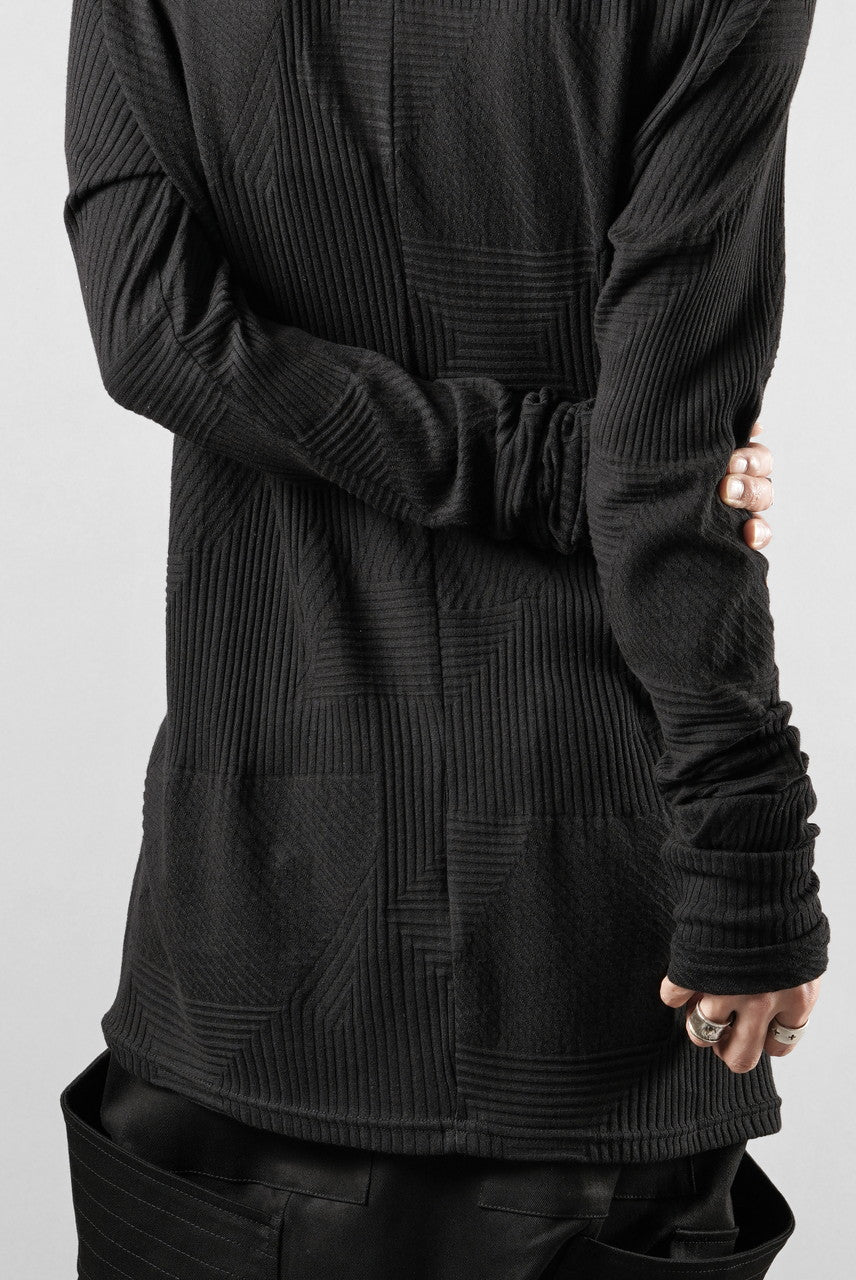 画像をギャラリービューアに読み込む, A.F ARTEFACT DEFORMED STRIPE PATTERN LONG SLEEVE TOPS (BLACK)