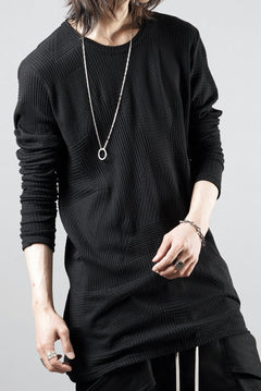画像をギャラリービューアに読み込む, A.F ARTEFACT DEFORMED STRIPE PATTERN LONG SLEEVE TOPS (BLACK)