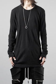 画像をギャラリービューアに読み込む, A.F ARTEFACT DEFORMED STRIPE PATTERN LONG SLEEVE TOPS (BLACK)