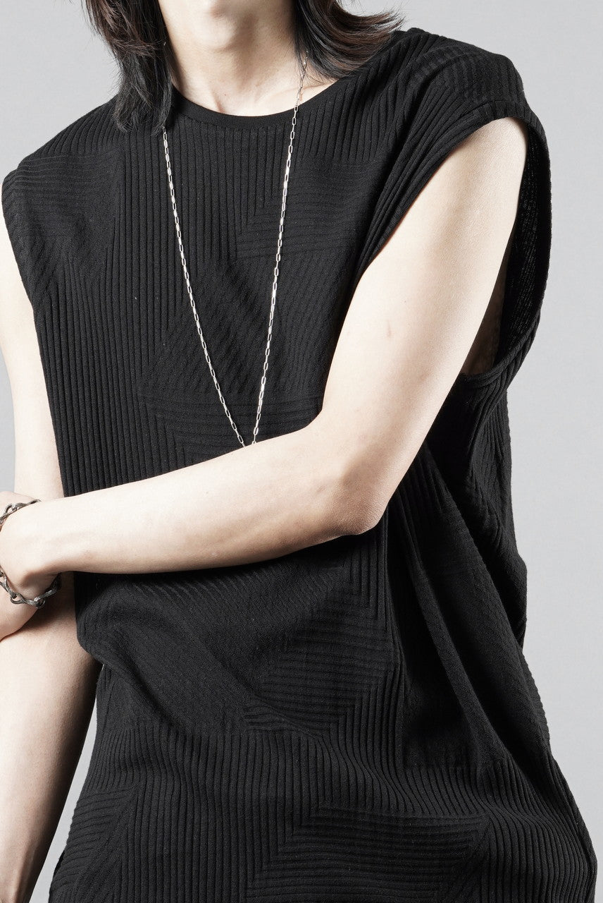 画像をギャラリービューアに読み込む, A.F ARTEFACT DEFORMED STRIPE PATTERN TANK TOP (BLACK)