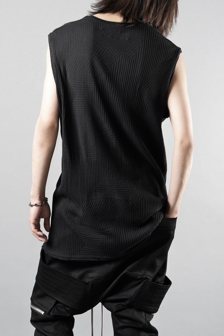画像をギャラリービューアに読み込む, A.F ARTEFACT DEFORMED STRIPE PATTERN TANK TOP (BLACK)