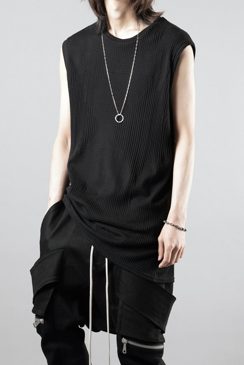 画像をギャラリービューアに読み込む, A.F ARTEFACT DEFORMED STRIPE PATTERN TANK TOP (BLACK)