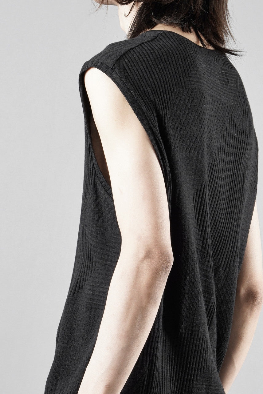 画像をギャラリービューアに読み込む, A.F ARTEFACT DEFORMED STRIPE PATTERN TANK TOP (BLACK)