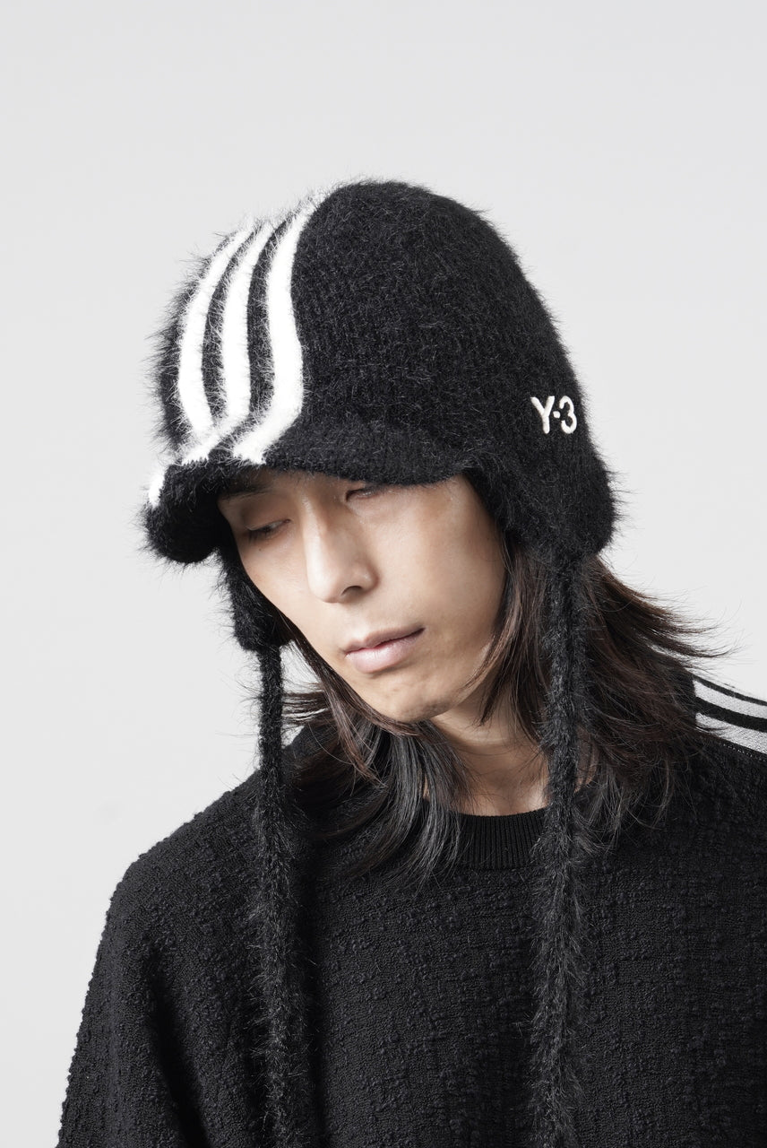画像をギャラリービューアに読み込む, Y-3 Yohji Yamamoto STRIPES BONNET (BLACK x CREAM WHITE)