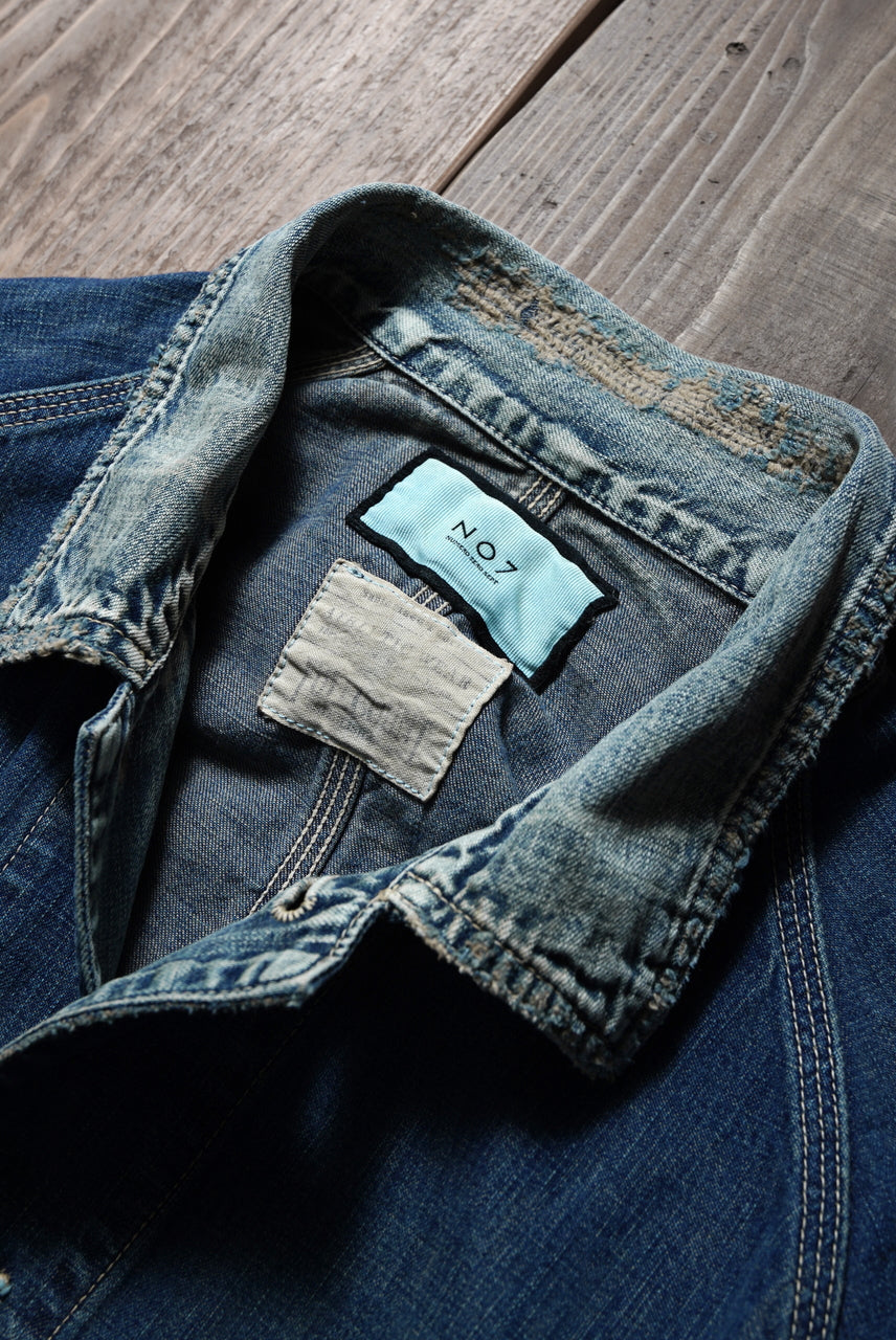 画像をギャラリービューアに読み込む, FULLCOUNT x N/07 exclusive COVER ALL JACKET / 10.5oz Zimbabwe Denim (INDIGO BLUE / EFFECTED)