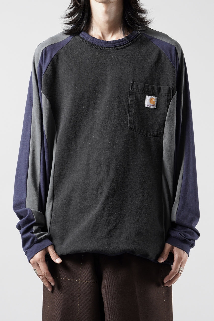 画像をギャラリービューアに読み込む, CHANGES VINTAGE REMAKE RAGLAN LONG SLEEVE &amp; HEM CODE TOP (MULTI #A)